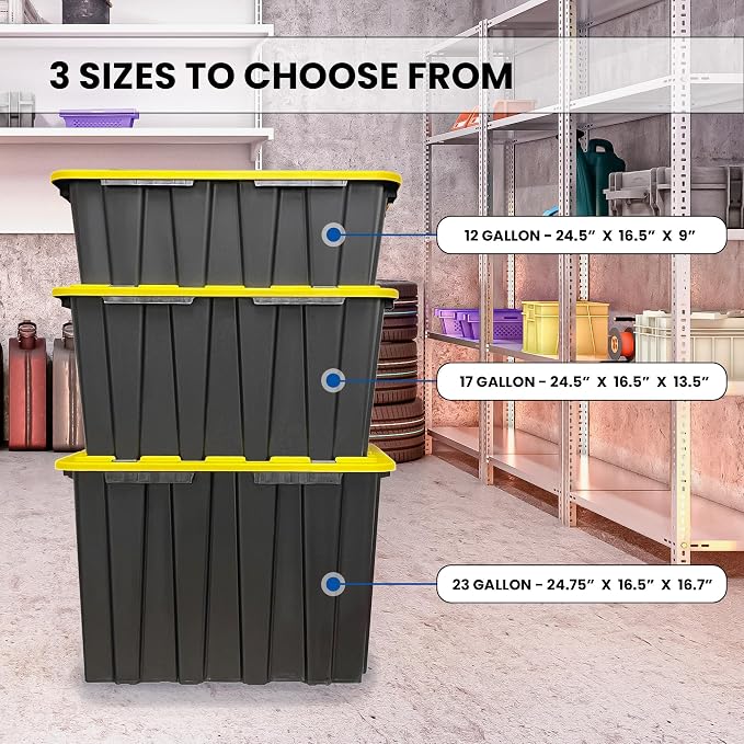Lifetime Home 8 PACK of Medium 12 Gallon Plastic Storage Bin Tote Organizing - Image 7