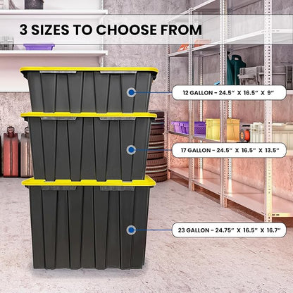Lifetime Home 4 PACK of X-Large 23 Gallon Plastic Storage Bin Tote Organizing - Image 7