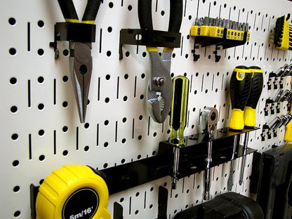 Wall Control Pegboard 16in x 32in Horizontal Beige Metal Pegboard Tool Board - Image 2