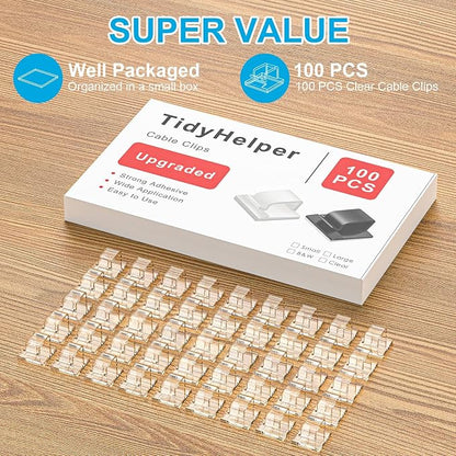 100 PCS Cable Clips, Upgraded Adhesive Cord Clips - Image 3