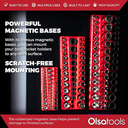 Olsa Tools Magnetic Socket Organizer | 6pc Socket Holder Kit | 1/2-Inch - Image 4