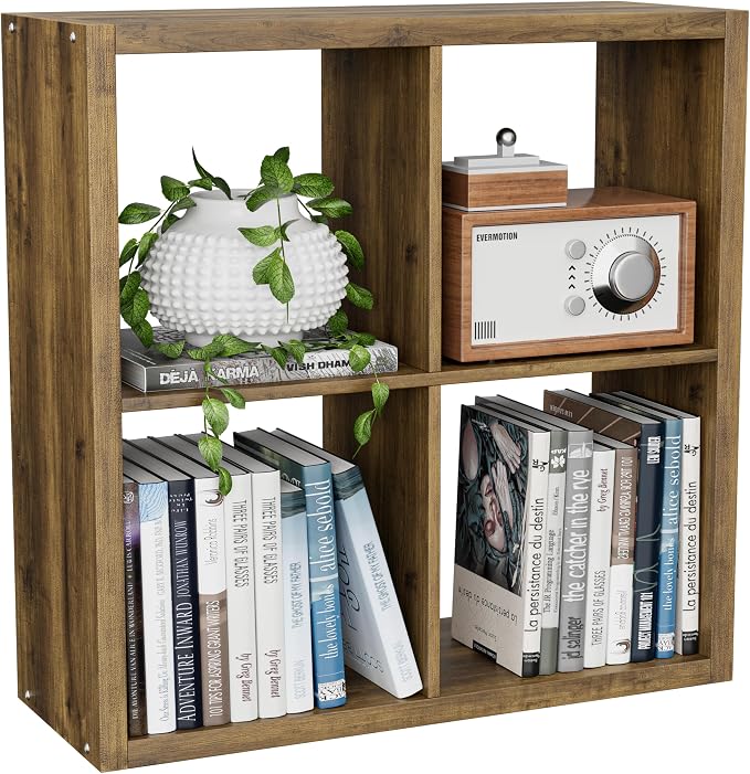 Cube Storage Organizer Bookcase, Decorative 11 inch Open Back Cubical Shelf by VDNEND