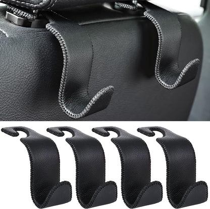 Amooca Car Seat Headrest Hook 4 Pack Metal Core Hanger Universal Car Storage by Amooca