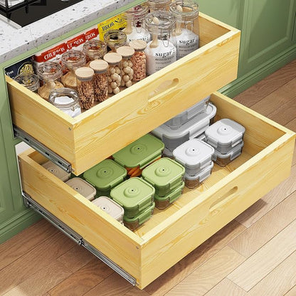 Pull Out Cabinet Organizer, Soft Close Slide Out Solid Wooden Drawers, Heavy by Kitstorack
