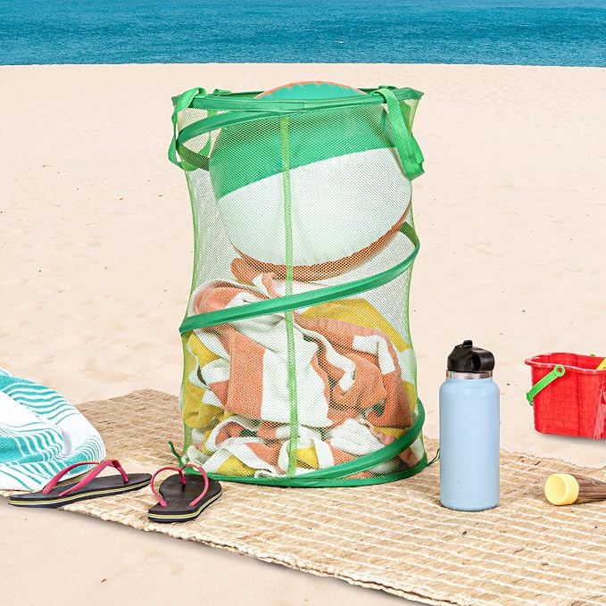 Household Essentials Pop-Up Mesh Laundry Hamper - Image 3