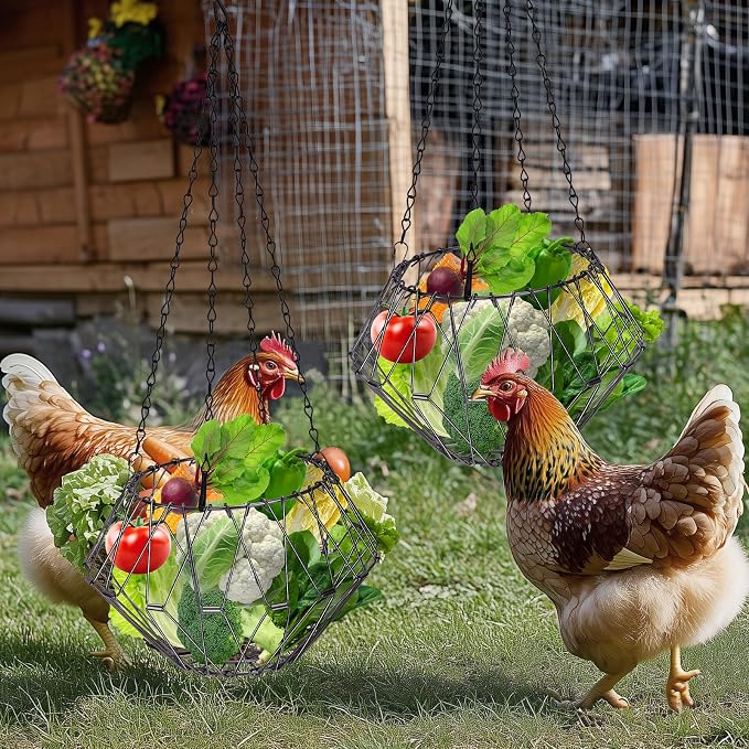 Hanging Chicken Feeder 6.5in, Foldable Poultry Treat Dispenser Ball | Chicken - Image 6