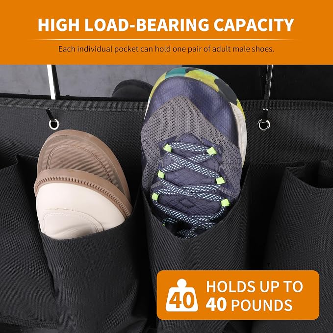 RV Shoe Pockets 6 Large Pockets Heavy Hanging Bedside Storage Organizer - Image 3