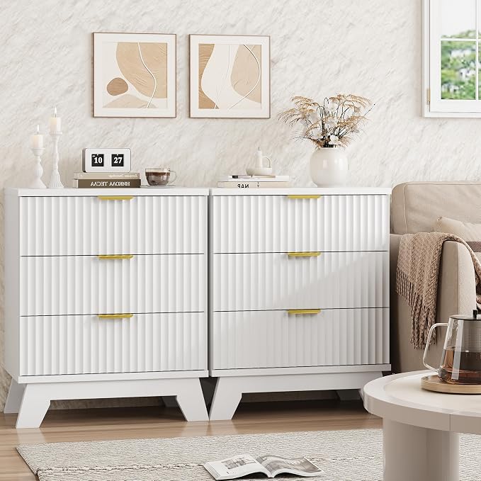 Fluted Nightstand, Mid Century Modern Wood Night Stand - Image 7