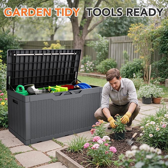105 Gallon Deck Box Outdoor Indoor Waterproof Storage Box - Image 6