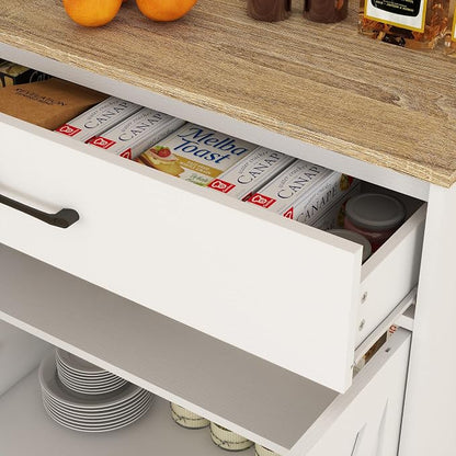 Panana Wooden Cabinet 1 Drawer and 2 Doors Storage Cupboard Coffee Bar - Image 6