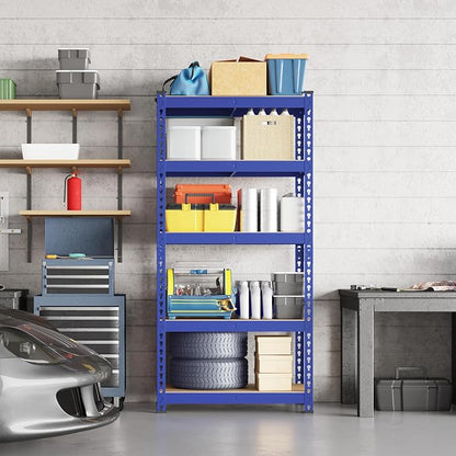 Yaheetech 5-Tier Heavy Duty Storage Shelves 28" W x 12" D x 60" H Blue | - Image 2