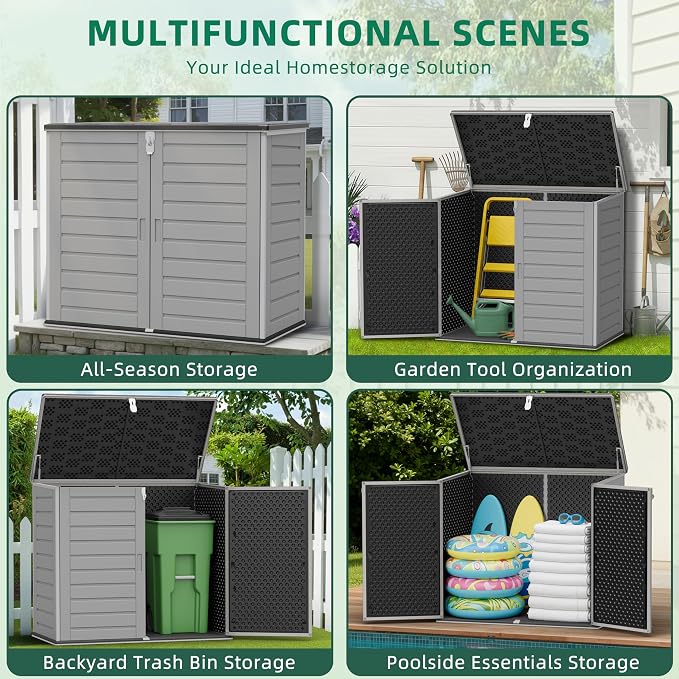 Horizontal Outdoor Storage Shed, 304 Gallon Resin Storage Shed - Image 6