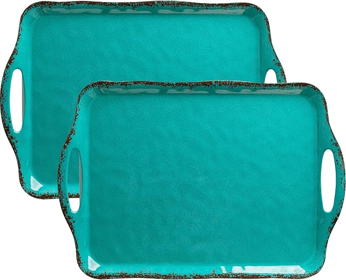 LEHAHA Large Farmhouse Melamine Serving Platters, Serving Tray by LEHAHA
