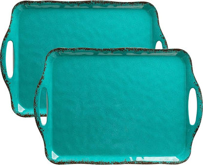 LEHAHA Large Farmhouse Melamine Serving Platters, Serving Tray by LEHAHA