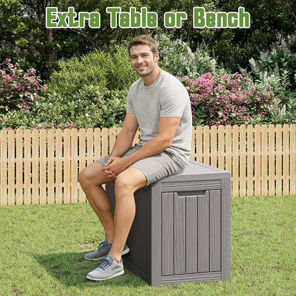 KAMABOKO 50 Gallon Outdoor Storage Box, All-Weather Resin Deck Box Outdoor - Image 5