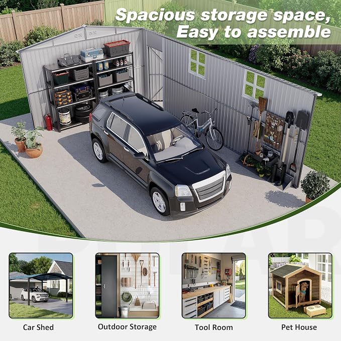 Polar Aurora 12x20 FT Outdoor Storage Shed, Large Garden Shed - Image 3