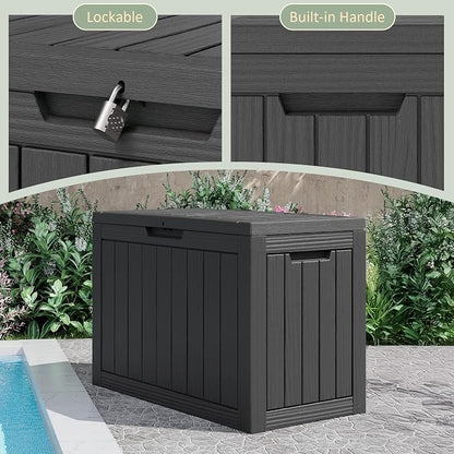 KAMABOKO 50 Gallon Outdoor Storage Box, All-Weather Resin Deck Box Outdoor - Image 4