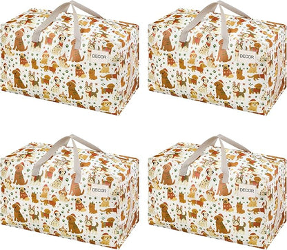 VENO 4 Pack Moving Bags and Large Christmas Decoration Storage Bins by Veno