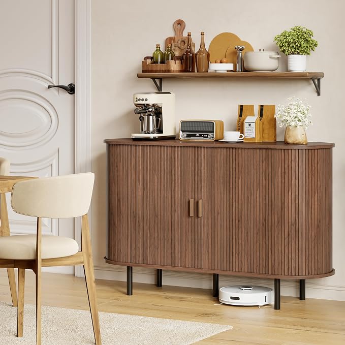 Buffet Sideboard Cabinet with Storage, Modern Accent Coffee Bar Console Table - Image 7