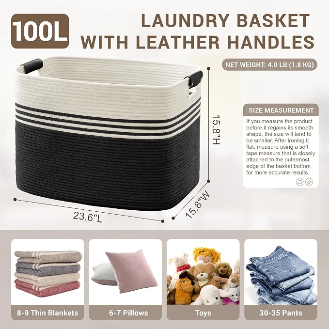 100L Extra Large Laundry Basket - Image 2