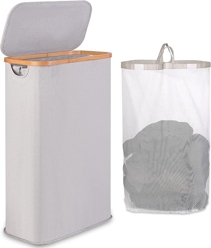 65L Slim Laundry Hamper, Narrow Laundry Basket by iEGrow