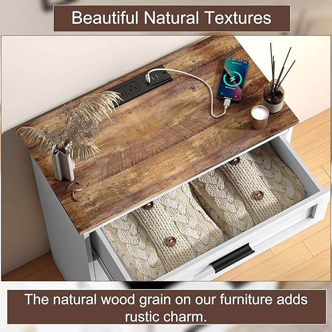 GEPELCN Farmhouse 4 Drawers Dresser - Image 5