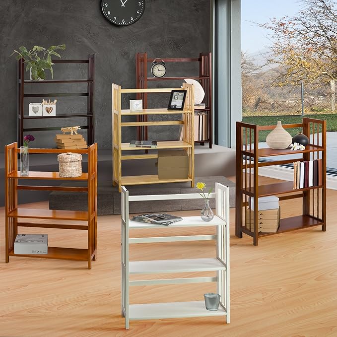 Casual Home 3-Shelf 27.5" Wide Folding Stackable Bookcase - Image 5