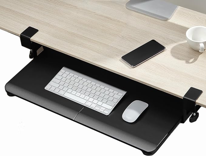 Keyboard Tray Under Desk, Slide Out Computer Keyboard & Mouse Tray - Image 9