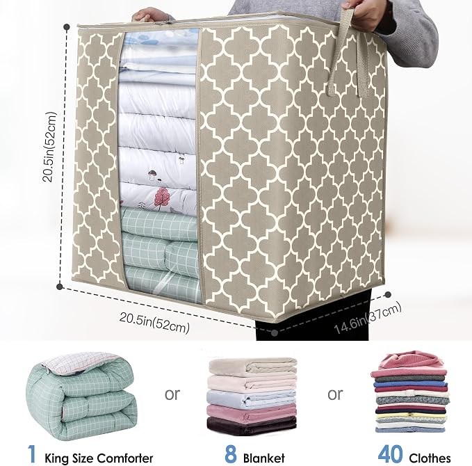 WISELIFE Storage Bags 2 Pack/100L Large Blanket Clothes Organization and - Image 3