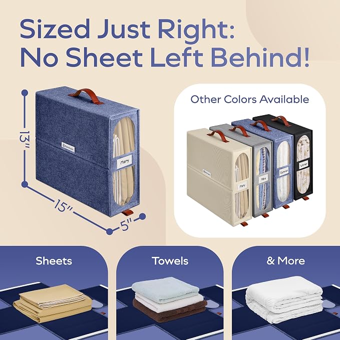 4x Bed Sheet Organizer Storage Boxes - Image 4
