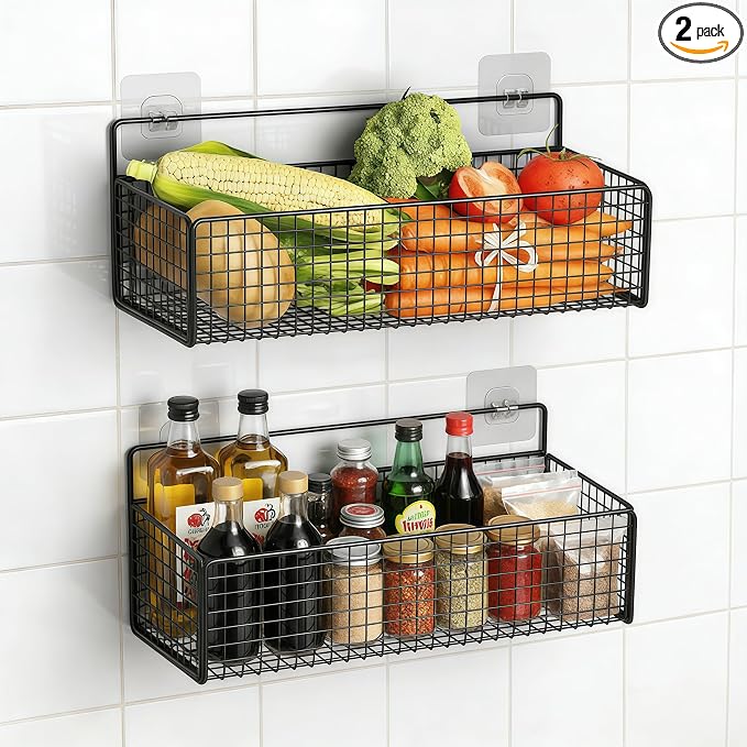 2 Set Hanging Wire Fruit Basket by Unknown