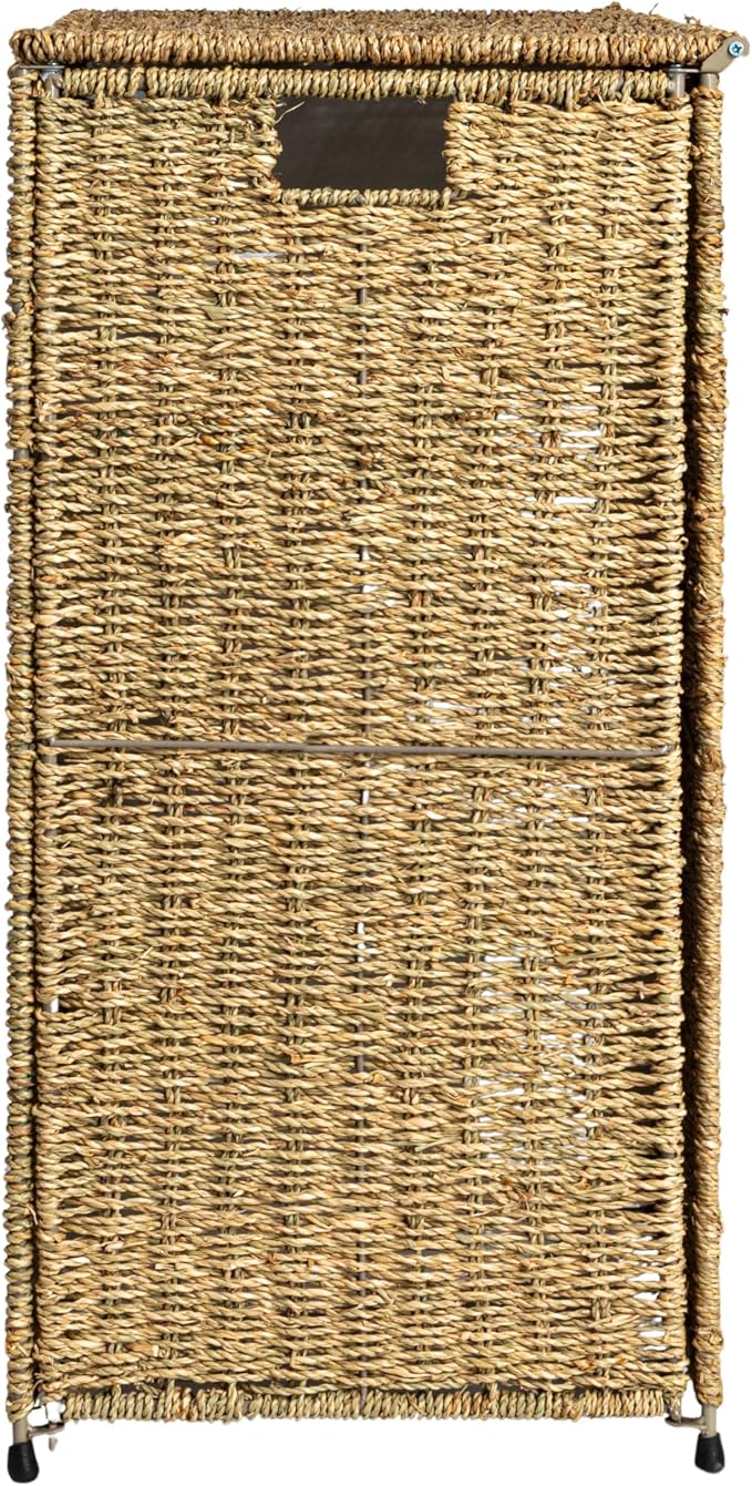 Household Essentials Brown ML-5445 Wicker 3 Compartment Laundry Sorter - Image 5