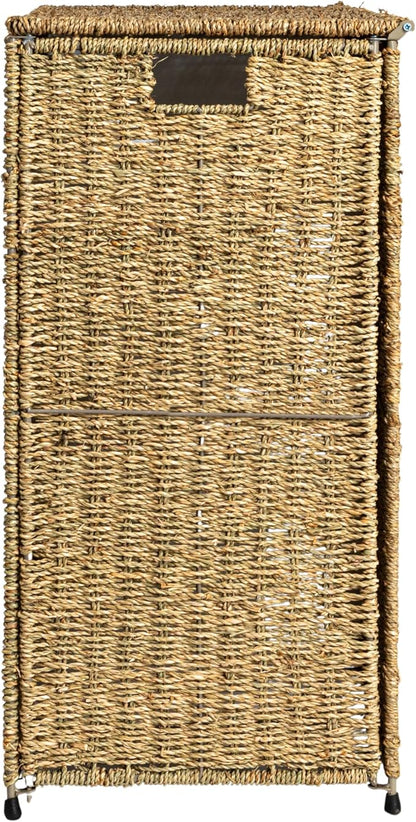 Household Essentials Brown ML-5445 Wicker 3 Compartment Laundry Sorter - Image 5
