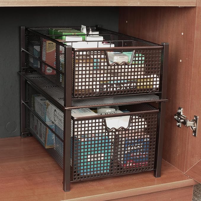 Deco Brothers Stackable Pull Out Cabinet Sliding Basket - Image 8