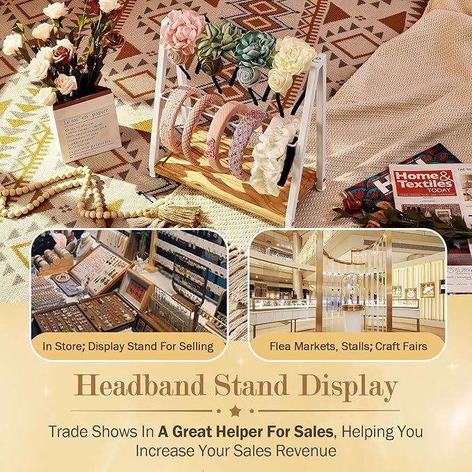 Headband Holder Organizer Metal 2-Tier Display Stand - Image 3