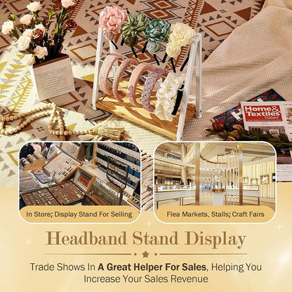 Headband Holder Organizer Metal 2-Tier Display Stand - Image 3