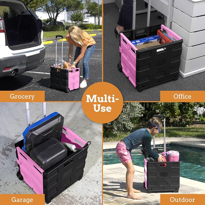 Ultra-Slim Rolling Collapsible Storage Pack-N-Roll Utility-carts, - Image 5