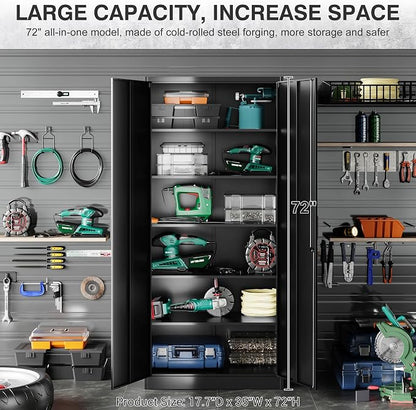 SISESOL Wide & Deep Metal Storage Cabinet - Image 9