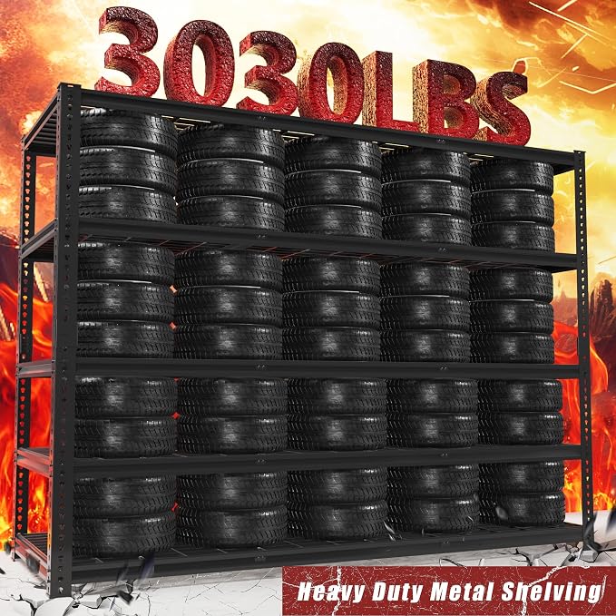 60" W Garage Shelving Heavy Duty, 5-Tier Storage Shelves, 3030LBS Adjustable - Image 5