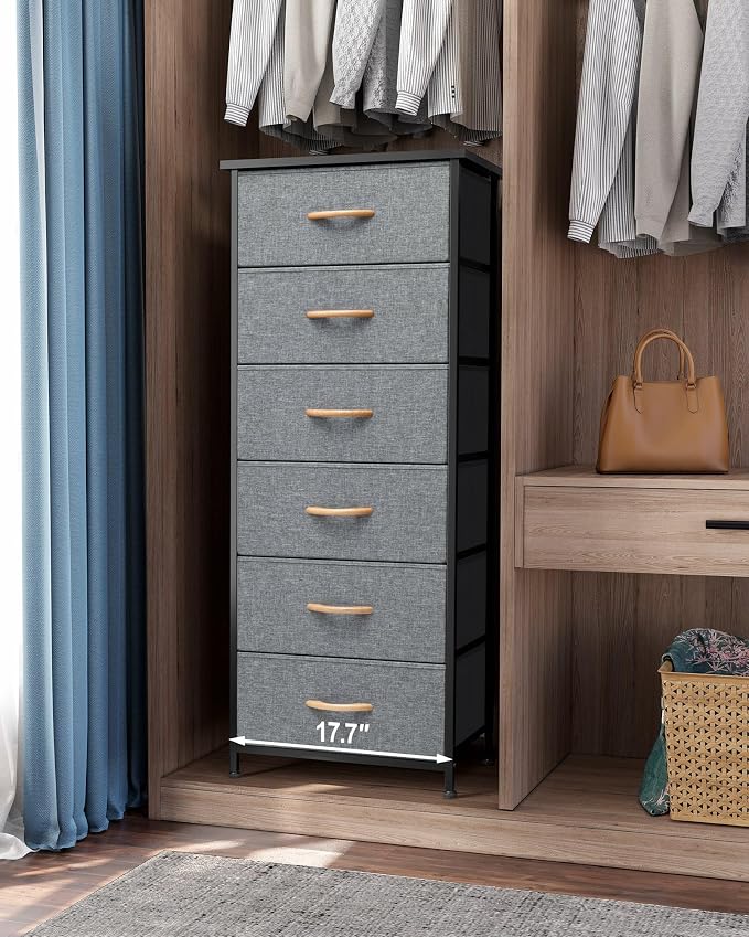 Tall 6-Drawer Fabric Dresser Tower - Image 2