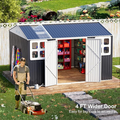 10x12 FT Metal Outdoor Storage Shed - Image 2