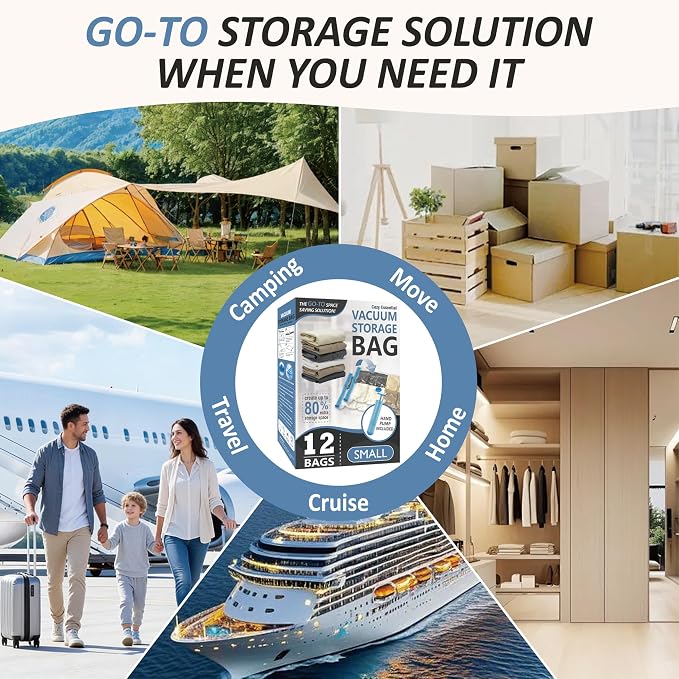 Cozy Essential Vacuum Storage Bags, 80% Compression Vacuum Seal Space Saver - Image 8