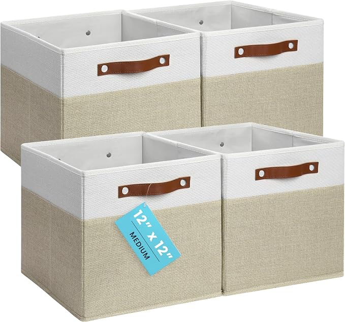 OrganiHaus 12" x 12" x 12" Fabric Storage Bins by OrganiHaus