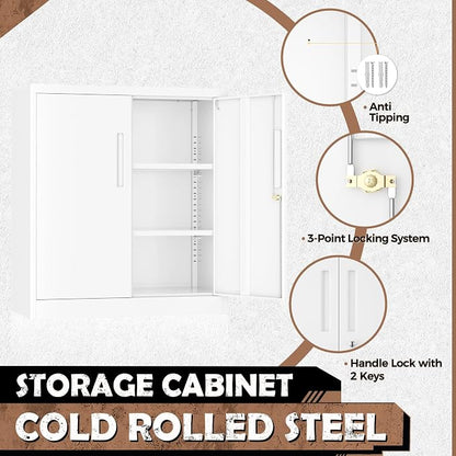 INTERGREAT Metal Garage Storage Cabinet, Small Steel Cabinet - Image 4