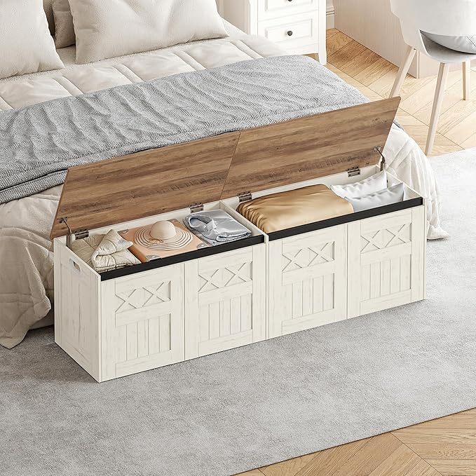 Hzuaneri 59" Storage Bench, Lift Top, 268L/70 Gal Large Storage Chest | | 330lb - Image 2