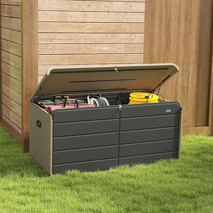 Domi 200 Gallon Resin Deck Box, Waterproof & UV-Resistant Outdoor Large Storage - Image 9