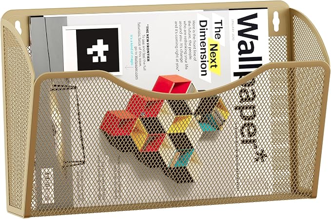 EasyPAG Wall File Organizer, Metal Mesh Hanging File Folder Holder by EasyPAG