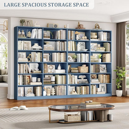 FACBOTALL Bookshelf and Bookcase, 6-Tier Double Wide Bookshelves, Freestanding - Image 6