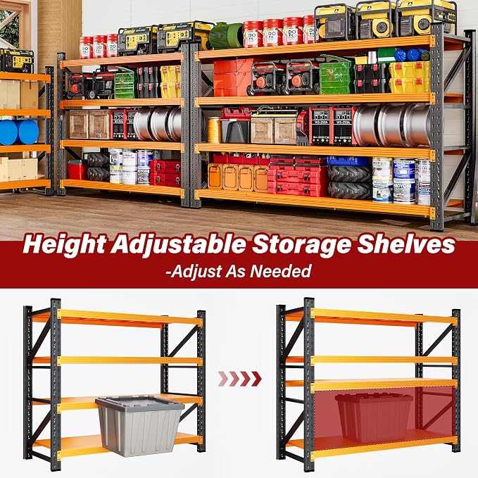 48" Wide Heavy Duty Garage Shelving Units, 3000LBS Deep Storage Shelves - Image 6