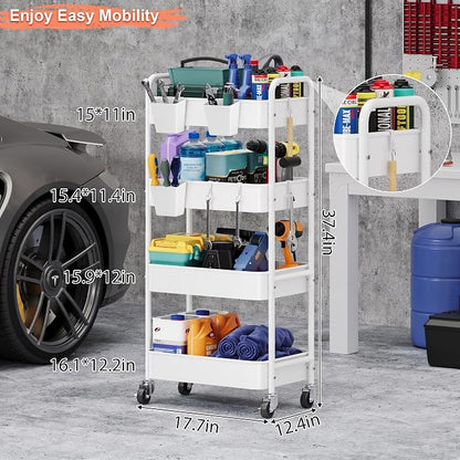 Heavy Duty 4 Tier Rolling Storage Cart Metal - Image 8